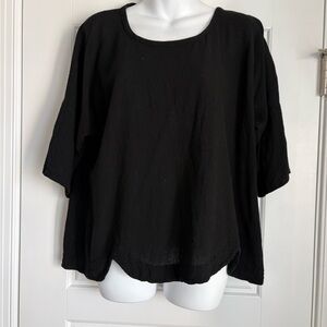 NWT Oh My Gauze black scalloped top